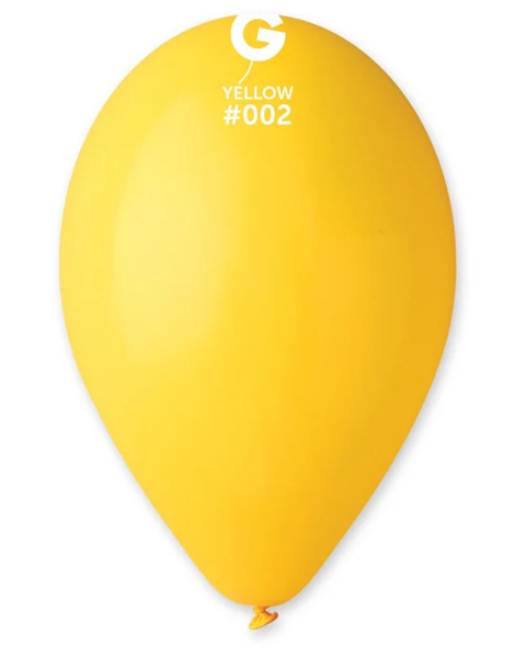 12in Gemar Standard Yellow Balloons 50ct #002 - Joker Party Supply