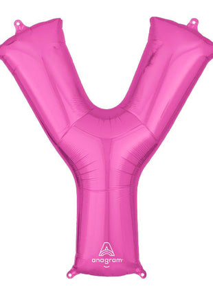 34in Anagram Pink Letter Y Balloon - Joker Party Supply