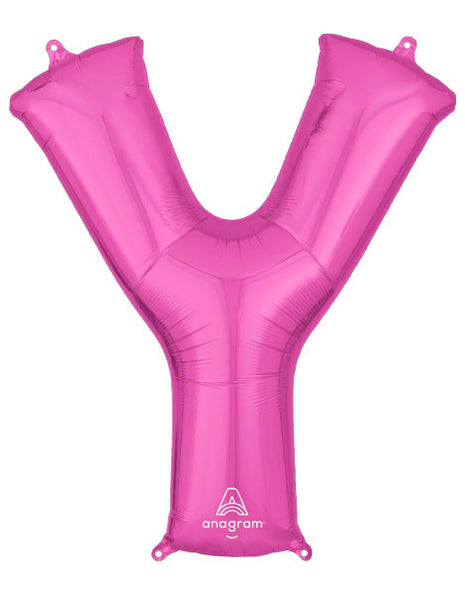 34in Anagram Pink Letter Y Balloon - Joker Party Supply
