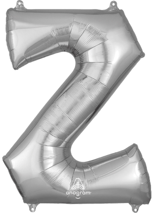 34in Anagram Silver Letter Z Balloon - Joker Party Supply