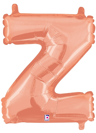 14in Betallic Air-Filled Rose Gold Letter Z Balloon - Joker Party Supply