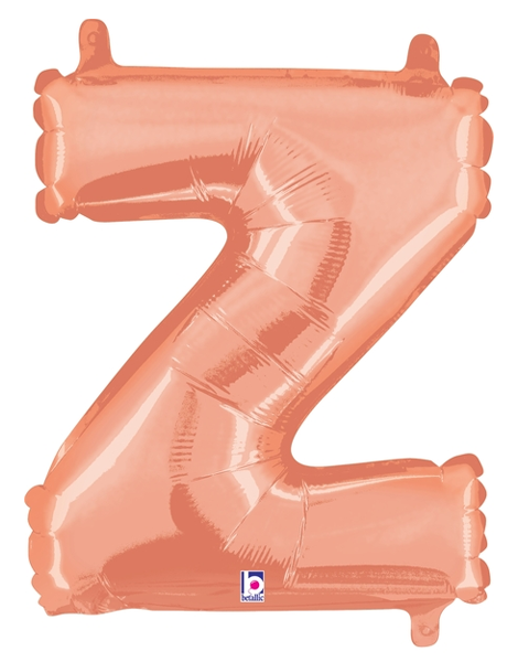 14in Betallic Air-Filled Rose Gold Letter Z Balloon - Joker Party Supply