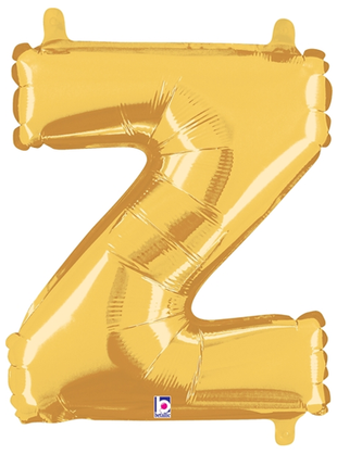 14in Betallic Air-Filled Gold Letter Z Balloon - Joker Party Supply