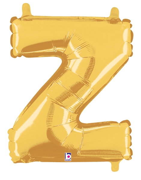 14in Betallic Air-Filled Gold Letter Z Balloon - Joker Party Supply