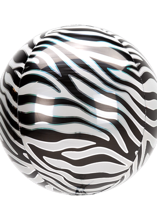 16in Anagram Zebra Print Orbz Balloon - Joker Party Supply