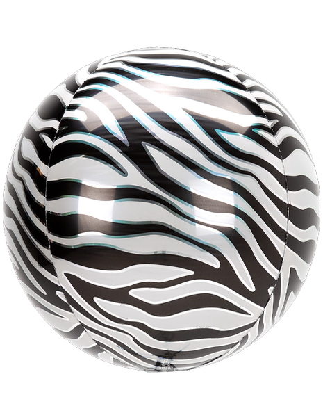 16in Anagram Zebra Print Orbz Balloon - Joker Party Supply
