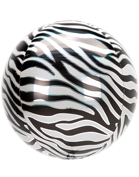 16in Anagram Zebra Print Orbz Balloon - Joker Party Supply