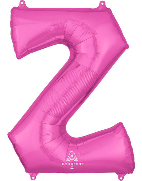 34in Anagram Pink Letter Z Balloon - Joker Party Supply