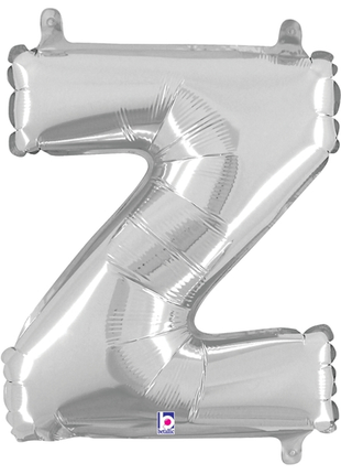 14in Betallic Air-Filled Silver Letter Z Balloon - Joker Party Supply