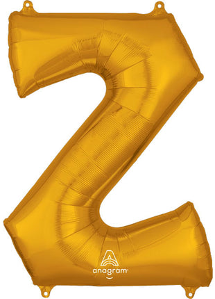 34in Anagram Gold Letter Z Balloon - Joker Party Supply