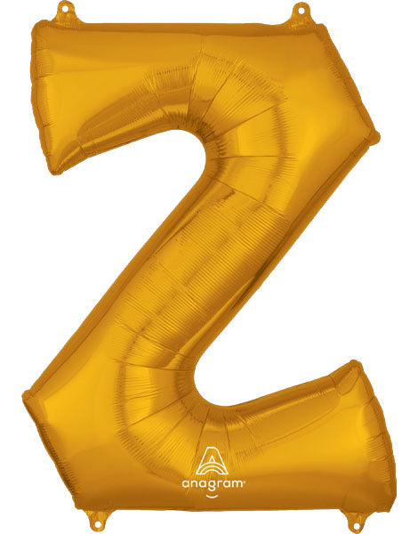 34in Anagram Gold Letter Z Balloon - Joker Party Supply