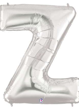34in Betallic Silver Letter Z Megaloons - Joker Party Supply